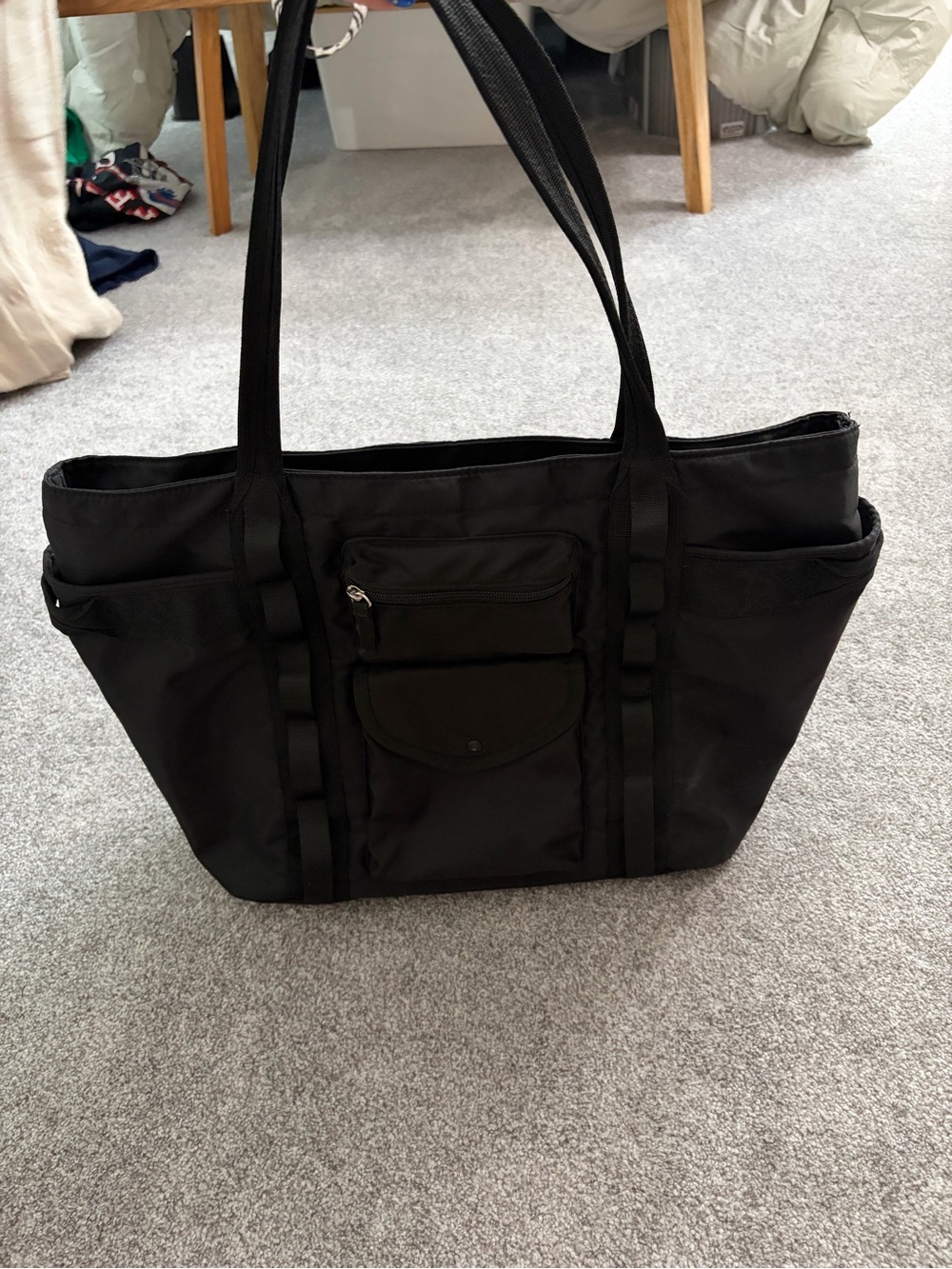 Tommy Bahama Black Nylon Tote with Front Pockets - Picture 2 of 3